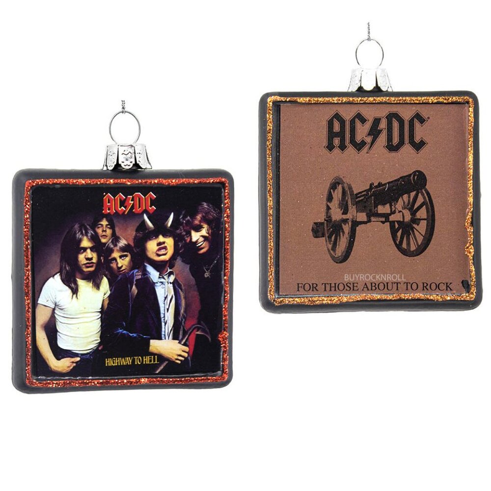AC/DC Kurt Adler Christmas Ornament Album Covers Set of 2